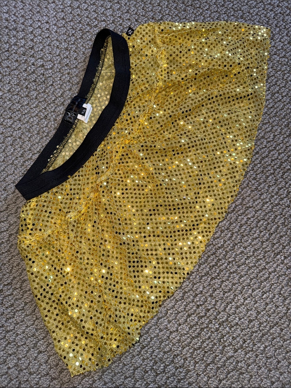 Sparkle Athletic Yellow Sequin Skirt XS